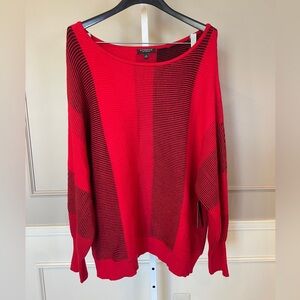 Liverpool NWT 3X Tango Red Multi Tunic Wide Neck Long Length Black Plaid $98